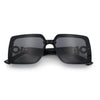 Womens Rhinestone Jewel Hinge Rectangle Rimless Butterfly Diva Sunglasses