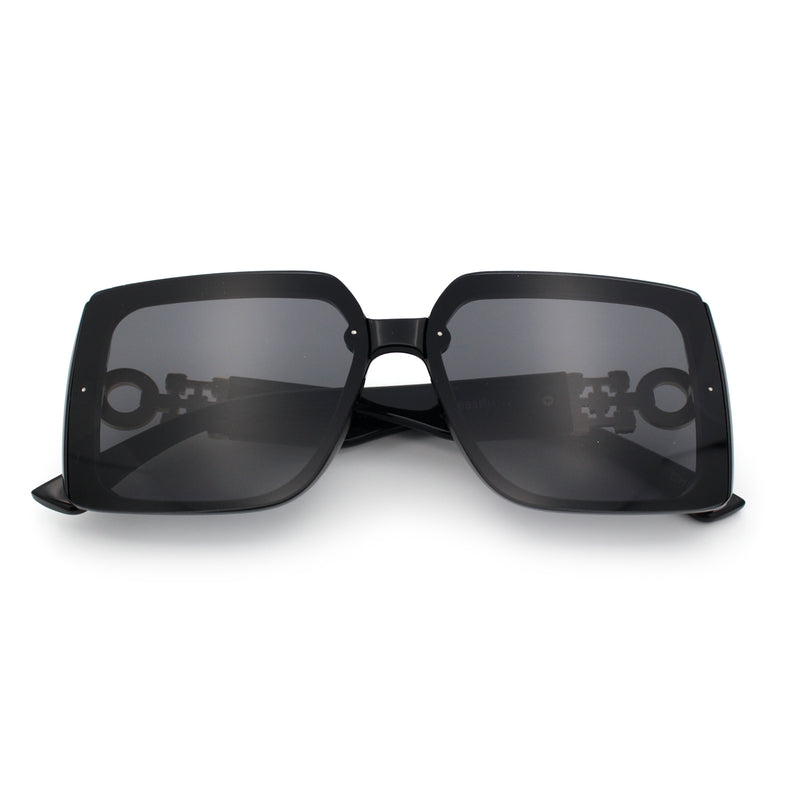 Womens Rhinestone Jewel Hinge Rectangle Rimless Butterfly Diva Sunglasses