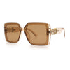Womens Rhinestone Jewel Hinge Rectangle Rimless Butterfly Diva Sunglasses