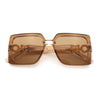 Womens Rhinestone Jewel Hinge Rectangle Rimless Butterfly Diva Sunglasses