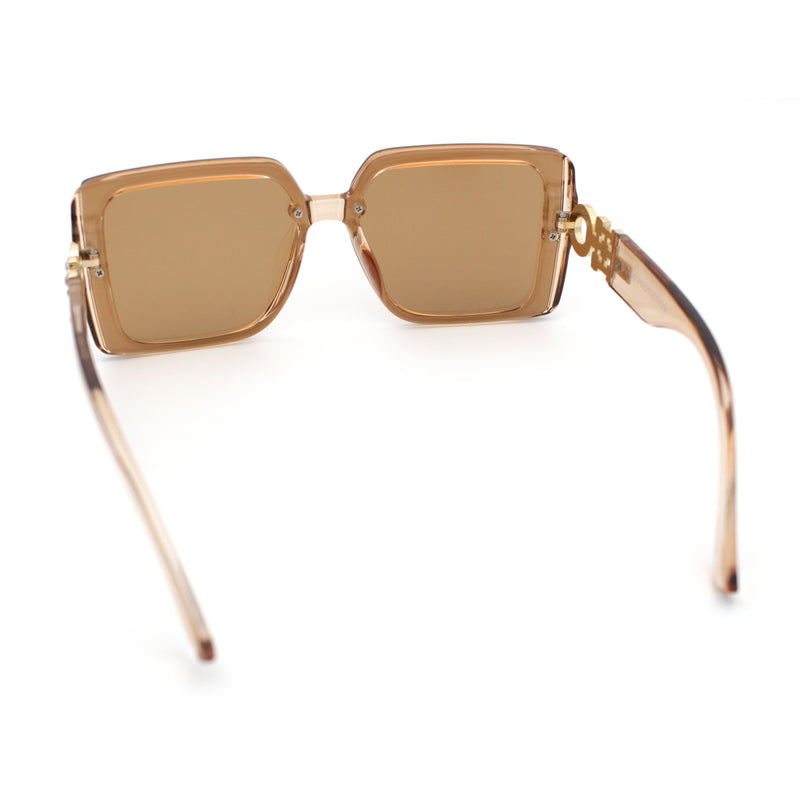 Womens Rhinestone Jewel Hinge Rectangle Rimless Butterfly Diva Sunglasses