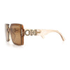 Womens Rhinestone Jewel Hinge Rectangle Rimless Butterfly Diva Sunglasses