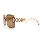 Womens Rhinestone Jewel Hinge Rectangle Rimless Butterfly Diva Sunglasses