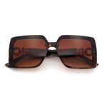 Womens Rhinestone Jewel Hinge Rectangle Rimless Butterfly Diva Sunglasses