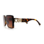 Womens Rhinestone Jewel Hinge Rectangle Rimless Butterfly Diva Sunglasses