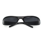 Retro Slit Thin Narrow Rectangle Curved Wrap Sport Plastic Sunglasses