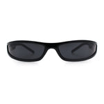 Retro Slit Thin Narrow Rectangle Curved Wrap Sport Plastic Sunglasses