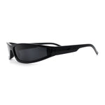 Retro Slit Thin Narrow Rectangle Curved Wrap Sport Plastic Sunglasses