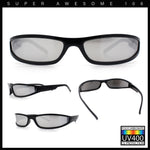 Retro Slit Thin Narrow Rectangle Curved Wrap Sport Plastic Sunglasses