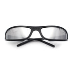 Retro Slit Thin Narrow Rectangle Curved Wrap Sport Plastic Sunglasses