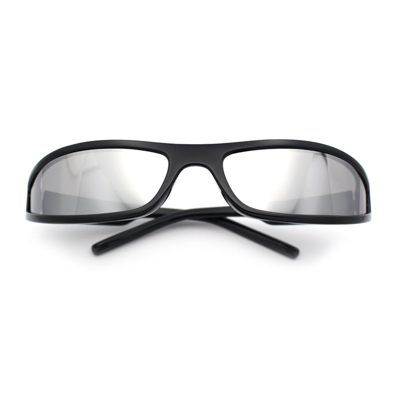 Retro Slit Thin Narrow Rectangle Curved Wrap Sport Plastic Sunglasses