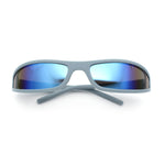 Retro Slit Thin Narrow Rectangle Curved Wrap Sport Plastic Sunglasses