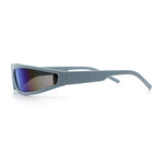 Retro Slit Thin Narrow Rectangle Curved Wrap Sport Plastic Sunglasses