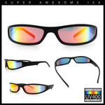Retro Slit Thin Narrow Rectangle Curved Wrap Sport Plastic Sunglasses
