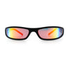 Retro Slit Thin Narrow Rectangle Curved Wrap Sport Plastic Sunglasses