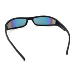 Retro Slit Thin Narrow Rectangle Curved Wrap Sport Plastic Sunglasses