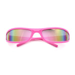 Retro Slit Thin Narrow Rectangle Curved Wrap Sport Plastic Sunglasses
