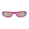 Retro Slit Thin Narrow Rectangle Curved Wrap Sport Plastic Sunglasses