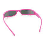 Retro Slit Thin Narrow Rectangle Curved Wrap Sport Plastic Sunglasses