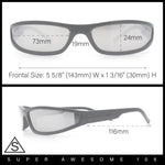 Retro Slit Thin Narrow Rectangle Curved Wrap Sport Plastic Sunglasses