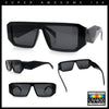 Womens Mod Flat Top Square Rectangle Beveled Diamond Cut Arm Plastic Sunglasses