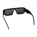 Womens Mod Flat Top Square Rectangle Beveled Diamond Cut Arm Plastic Sunglasses