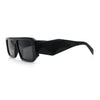Womens Mod Flat Top Square Rectangle Beveled Diamond Cut Arm Plastic Sunglasses