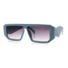 Womens Mod Flat Top Square Rectangle Beveled Diamond Cut Arm Plastic Sunglasses