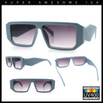 Womens Mod Flat Top Square Rectangle Beveled Diamond Cut Arm Plastic Sunglasses