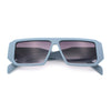 Womens Mod Flat Top Square Rectangle Beveled Diamond Cut Arm Plastic Sunglasses