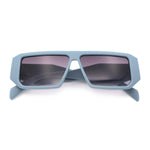 Womens Mod Flat Top Square Rectangle Beveled Diamond Cut Arm Plastic Sunglasses