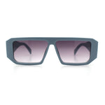Womens Mod Flat Top Square Rectangle Beveled Diamond Cut Arm Plastic Sunglasses