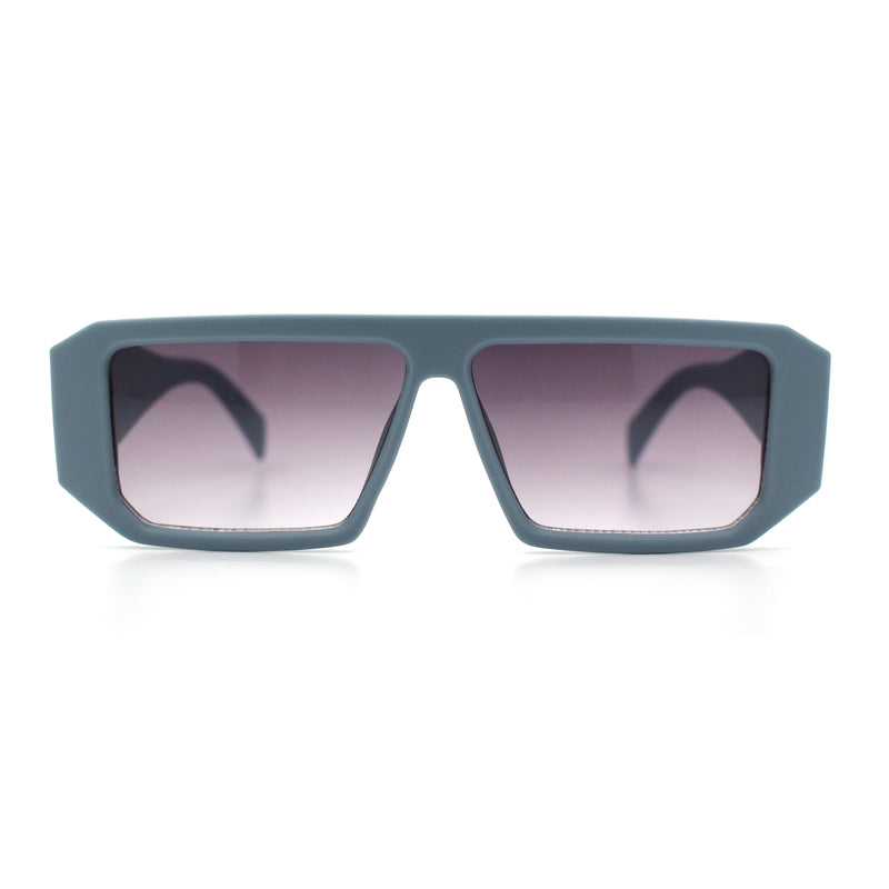 Womens Mod Flat Top Square Rectangle Beveled Diamond Cut Arm Plastic Sunglasses