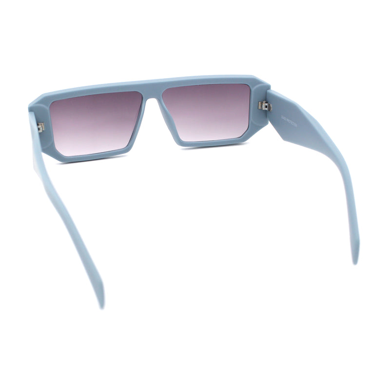 Womens Mod Flat Top Square Rectangle Beveled Diamond Cut Arm Plastic Sunglasses