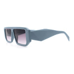 Womens Mod Flat Top Square Rectangle Beveled Diamond Cut Arm Plastic Sunglasses