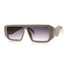 Womens Mod Flat Top Square Rectangle Beveled Diamond Cut Arm Plastic Sunglasses