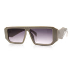 Womens Mod Flat Top Square Rectangle Beveled Diamond Cut Arm Plastic Sunglasses