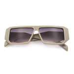 Womens Mod Flat Top Square Rectangle Beveled Diamond Cut Arm Plastic Sunglasses