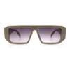 Womens Mod Flat Top Square Rectangle Beveled Diamond Cut Arm Plastic Sunglasses