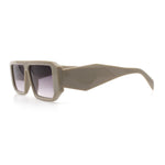 Womens Mod Flat Top Square Rectangle Beveled Diamond Cut Arm Plastic Sunglasses