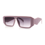 Womens Mod Flat Top Square Rectangle Beveled Diamond Cut Arm Plastic Sunglasses