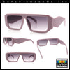 Womens Mod Flat Top Square Rectangle Beveled Diamond Cut Arm Plastic Sunglasses