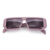 Womens Mod Flat Top Square Rectangle Beveled Diamond Cut Arm Plastic Sunglasses