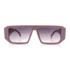 Womens Mod Flat Top Square Rectangle Beveled Diamond Cut Arm Plastic Sunglasses