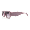 Womens Mod Flat Top Square Rectangle Beveled Diamond Cut Arm Plastic Sunglasses