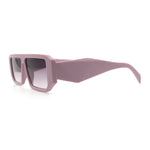 Womens Mod Flat Top Square Rectangle Beveled Diamond Cut Arm Plastic Sunglasses