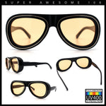 Retro Dimensional Metal Socket Rim Tear Drop Shape Racer Plastic Sunglasses