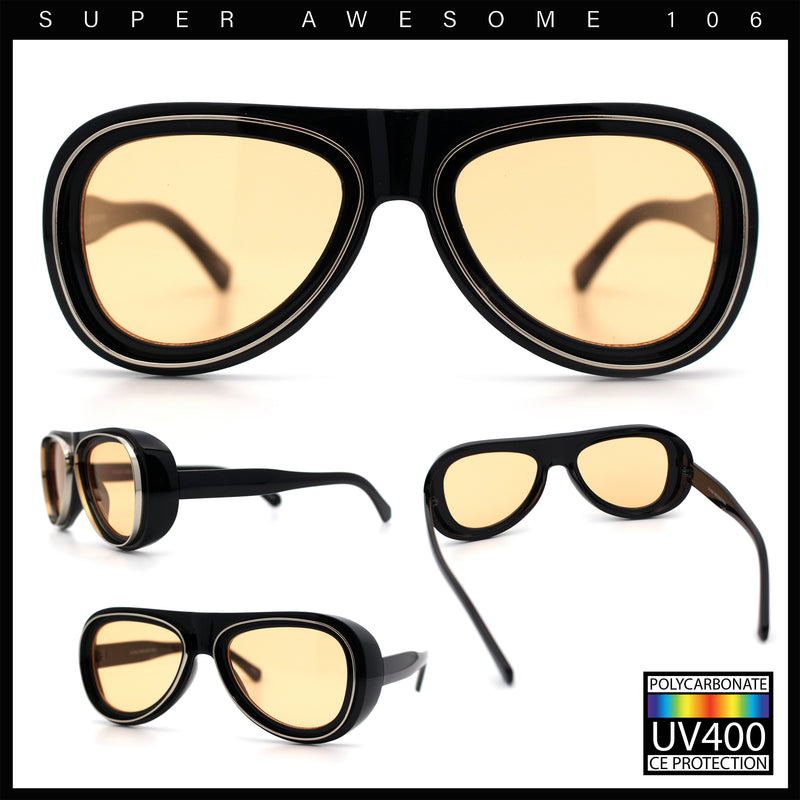 Retro Dimensional Metal Socket Rim Tear Drop Shape Racer Plastic Sunglasses