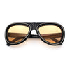 Retro Dimensional Metal Socket Rim Tear Drop Shape Racer Plastic Sunglasses