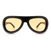 Retro Dimensional Metal Socket Rim Tear Drop Shape Racer Plastic Sunglasses